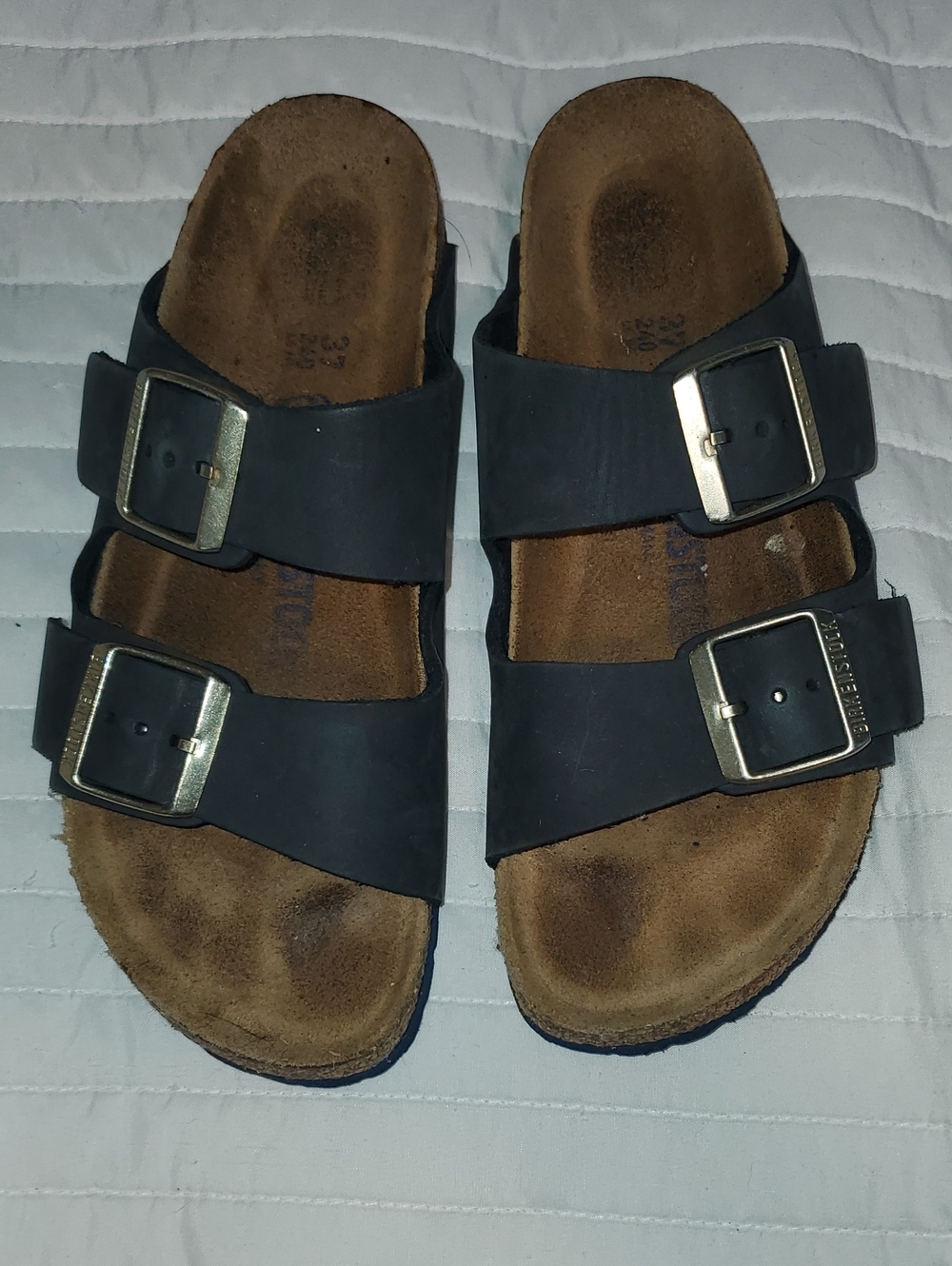 Birkenstock Blue Double Buckle Slide Sandals